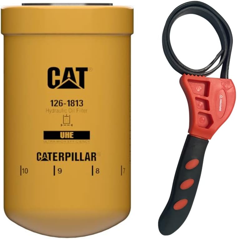 Caterpillar 126-1813 Hydraulic/Transmission Filter Ultra High Efficiency w/IHD Strap Wrench Bundle (1)