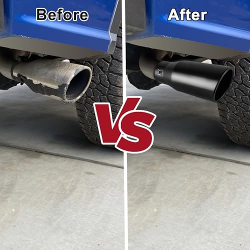 Image of MuHize 1.5-2.5 Inch Clamp-On Adjustable Exhaust Tip, 4 inch Outlet x 9 inch Length