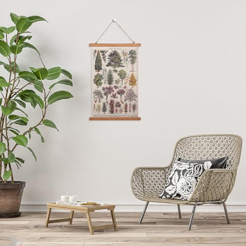 Cuadro colgante de lino con bastidor de madera selecta y arte vegetal retro de precisión 6