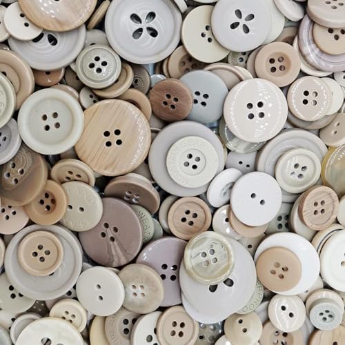 1600Pcs Light Brown Buttons for Crafts Bulk Beige Button Assorted Size Brown Craft Buttons for Crafting, DIY Art Decor