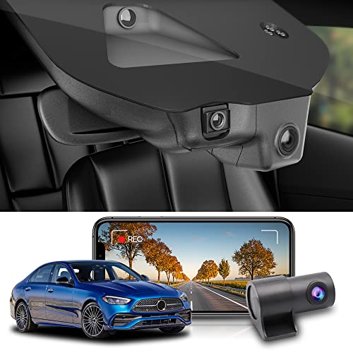 Fitcamx Front 4K+Rear 1080P Dash Cam Fits Mercedes-Benz C-Class 2022-2025 C300 Sedan Coupe Cabriolet (HD2-6635), OEM Look, Dual HD Video, Loop Recording, WiFi & APP, G-Sensor, Easy to Set, 128GB Card
