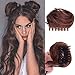 olacare 2PC Mini Claw Clip in Hair Bun Messy Cat Ears Bun Extensions Curly Hair in Hairpieces Scrunchies Hairpieces Synthetic Donut Updo Hair Pieces for Women Girls