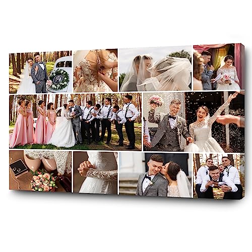 GP TONER Impresiones en lienzo personalizadas con tus fotos, collage de imágenes múltiples, arte de pared, impresión digital, regalos multifoto lista para colgar, 39 x 28 pulgadas