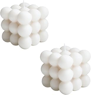 Weenwill Vela de Burbuja,2 Pcs Bubble Velas de Cera de Soja Blanco Hechas a Mano Velas Aromaterapia Natural y Aromática pa...