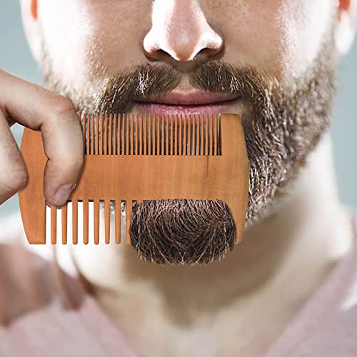 Beard Power Wooden Beard Comb & Durable Case For Men With Sexy Beard, Fine & Coarse Teeth, Pocket Comb For Beards & Mustaches,Brown Skull Design #TOP3