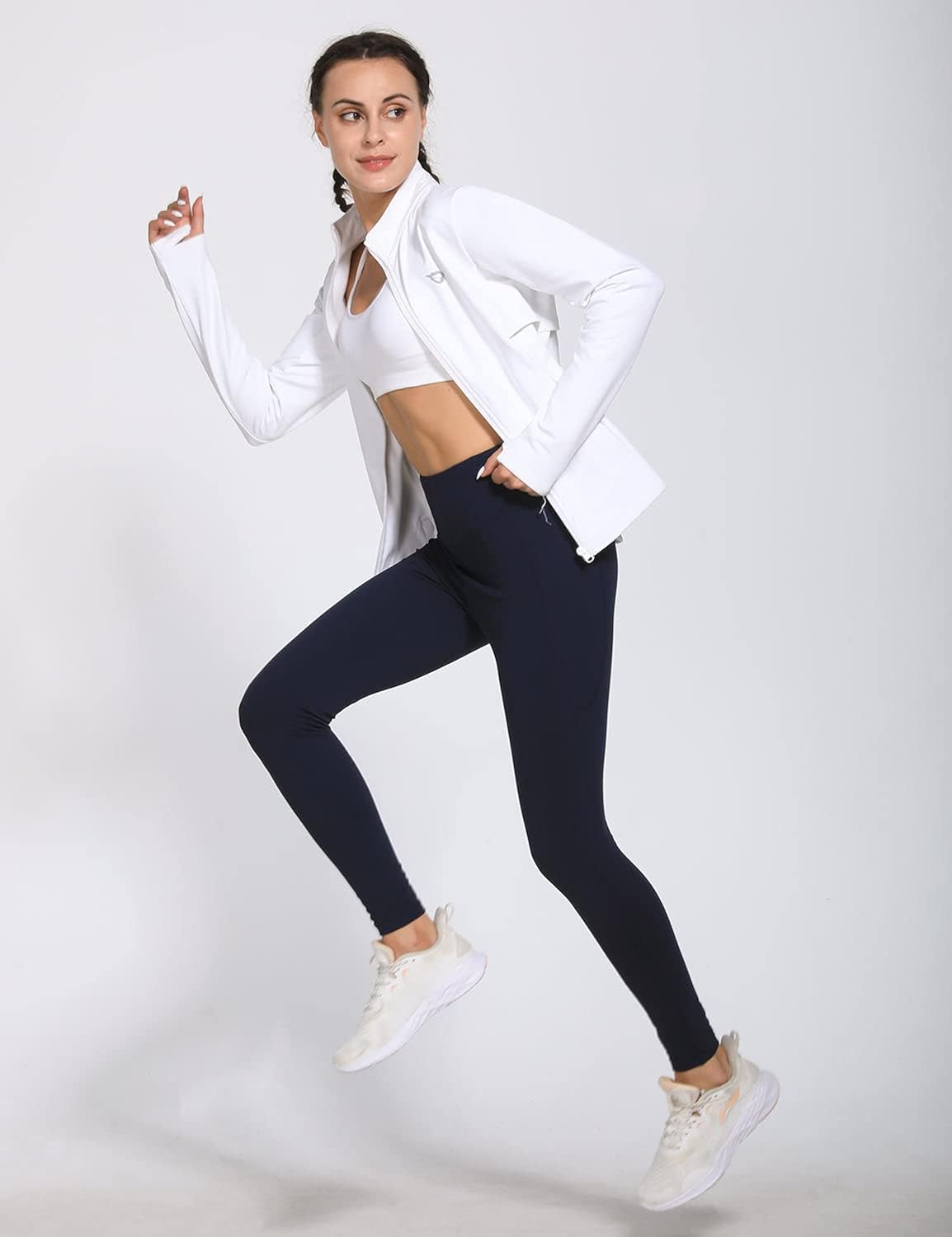 BALEAF Women's Fleece Running Jacket Water Resistant Full Zip Winter Cold Weather Gear Thermal Cycling Workout Jackets