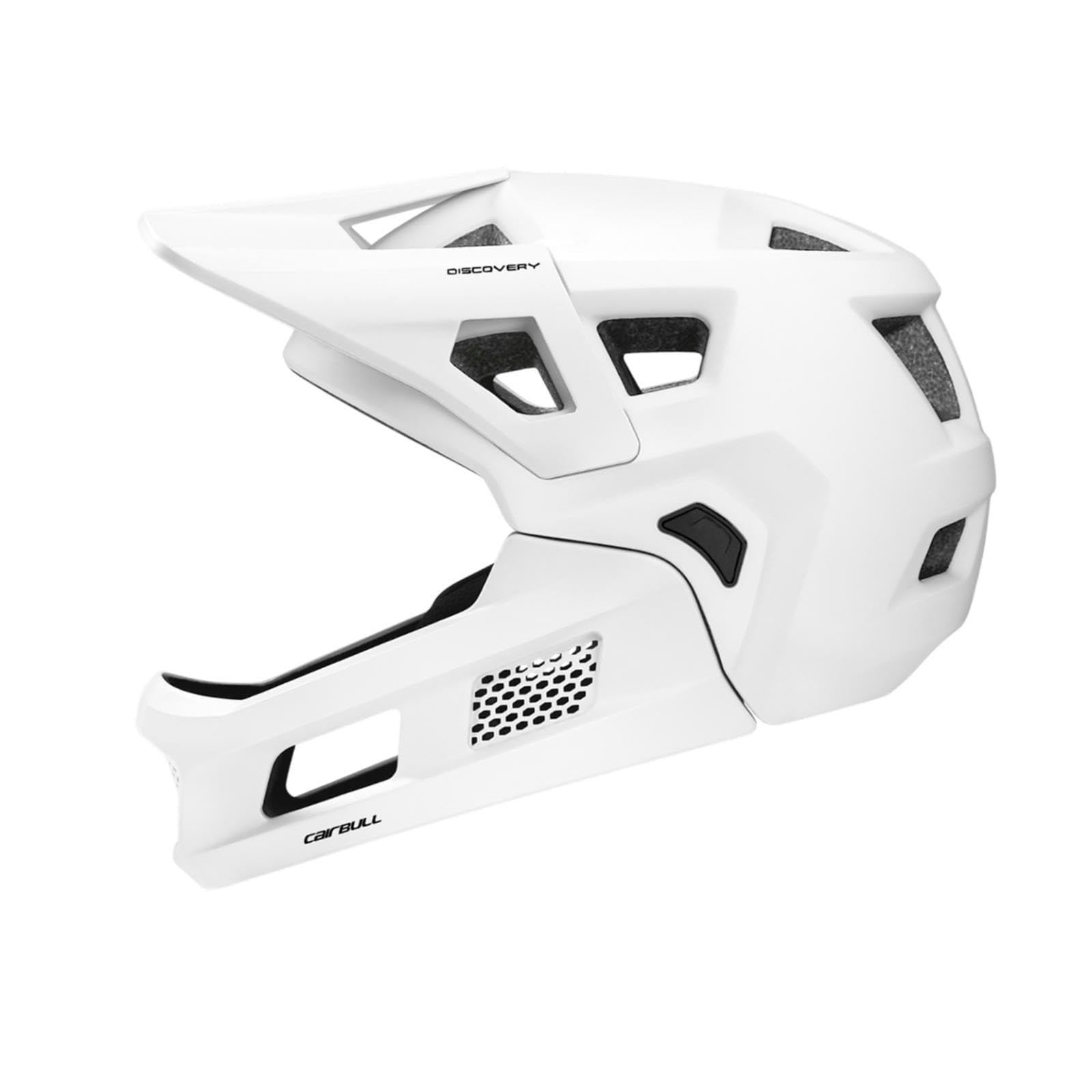 Qianly Casque de Vélo de Montagne pour Adulte avec Mentonnière Amovible pour Une Protection Complète du Visage, Blanc