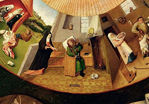 Affiche Hieronymus Bosch La Tentation de Saint Antoine, décoration murale portrait toile 60x90