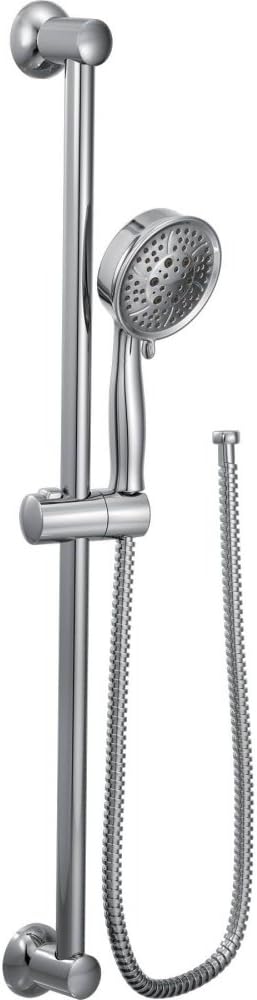 Moen Eco-Performance Chrome Four-Function Removable Handheld Showerhead with 69-Inch-Long Hose and Wall-Mounted Slide Bar, 3667EP
