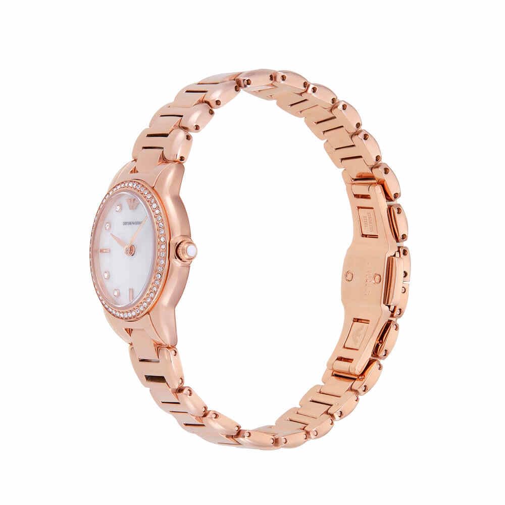 Emporio Armani Orologio da donna, movimento al quarzo a due lancette da 26 mm e cinturino in acciaio o pelle