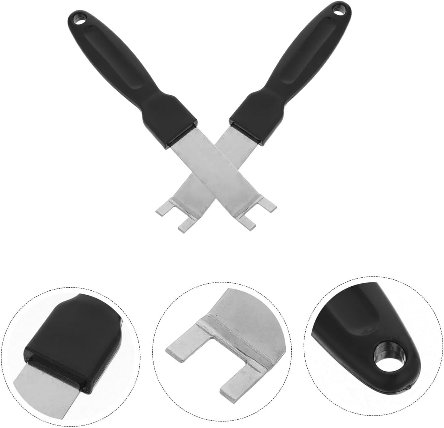 6 Piece Stainless Steel Grill Grate Lifter Tool with Black Handle