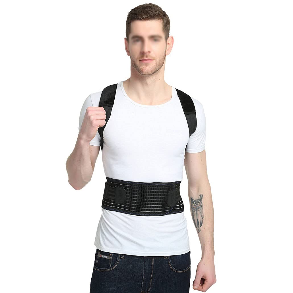 Correttore posturale per la Schiena Cintura di Supporto per la Vita Regolabile Supporto posturale Traspirante Migliora Il Supporto per la Schiena per Uomini e Donne Adolescenti (3XL) (A 5XL)