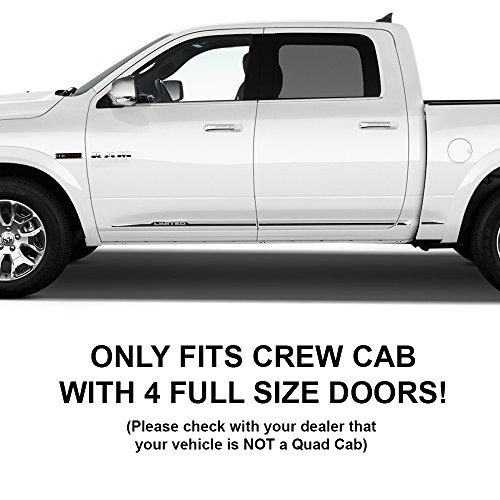 Galaxy Auto 5'' Oval Curved For 2009-18 Dodge Ram 1500 & 2010-21 Ram 2500/3500 Crew Cab - Side Steps Nerf Bars Running Boards (Black) #TOP5