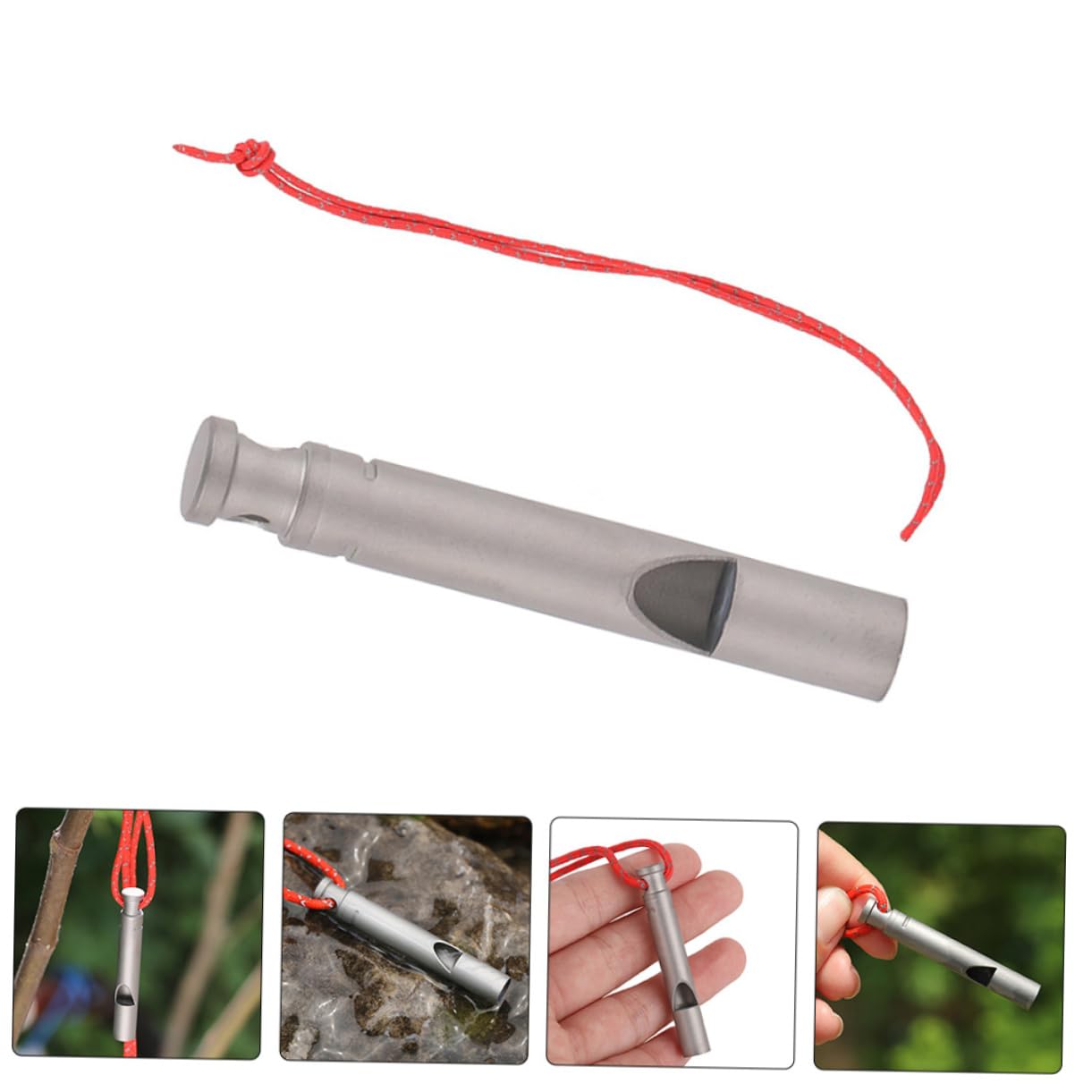 Toyvian Titanpfeife Wandern Pfeifen Mit Lanyard Notpfeife Sportpfeife Mit Lanyard Party Sport & Freizeit Notfall Pfeifen Hängende Pfeife Wanderzubehör Pfeife Hängt Silver