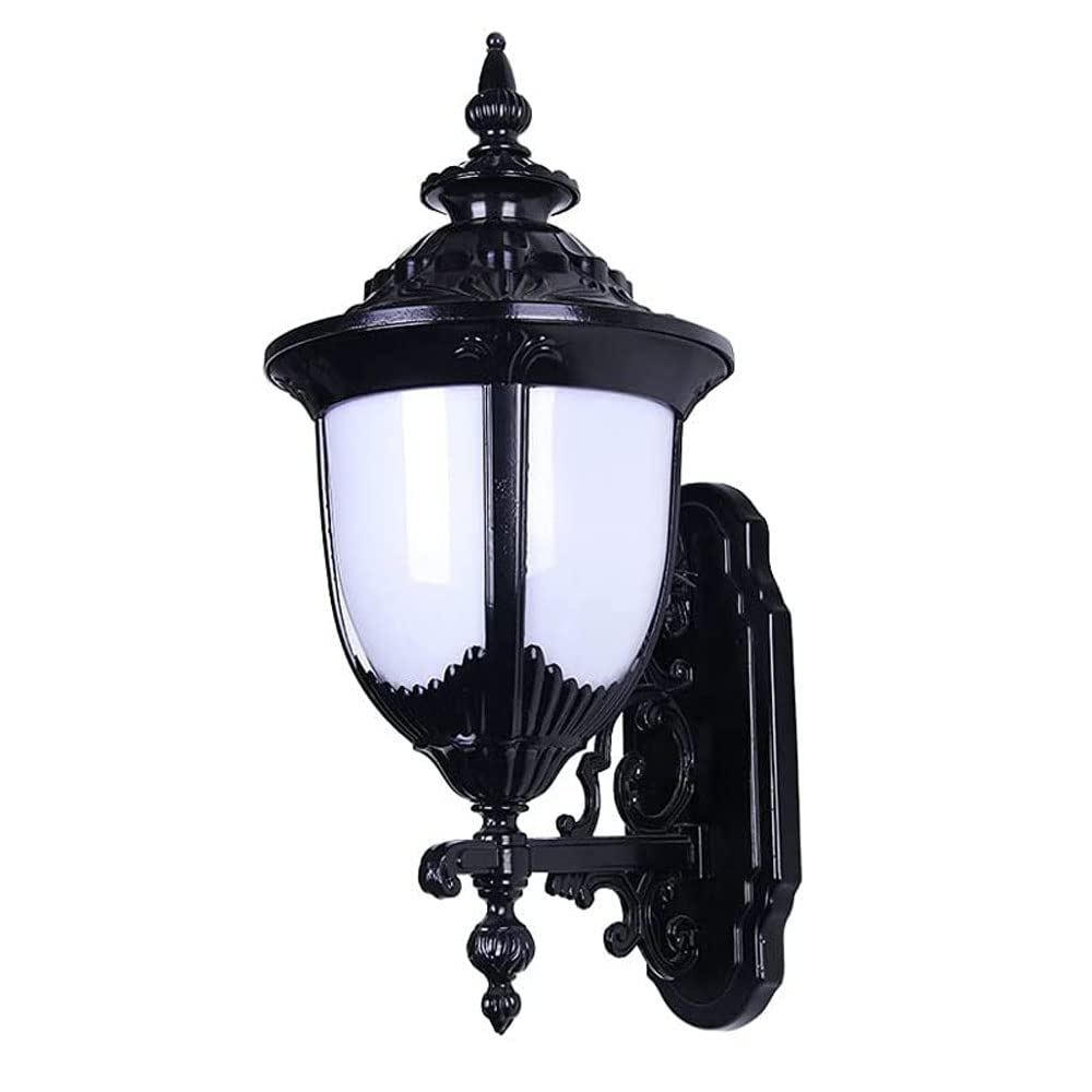 HELCEKOU Waterproof Black Aluminum Outdoor Wall Light Sconce for Garage Porch Patio E27 Exterior Lamp Fixture Front Door Lighting