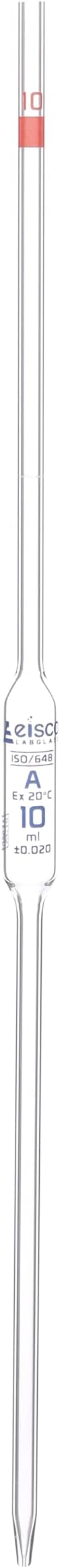 EISCO Volumetric Pipette, 10Ml - Class A - Blue Markings - Red Coded - Borosilicate Glass - Eisco Labs