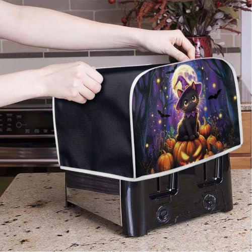 Image of Halloween Purple Pumpkin Cat 4 Slice Toaster Cover