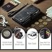 AJDJTEN for Samsung Galaxy Z Fold 7 Wallet Case with S Pen Holder Card Slots Zipper Pocket Hand Strap Kickstand Magnetic, Retro Leather Flip Folio Shockproof Protective Women Men Phone Cover Black