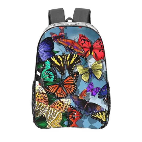 Sac à dos transparent pour éviter les oublis scolaires avec motif papillon