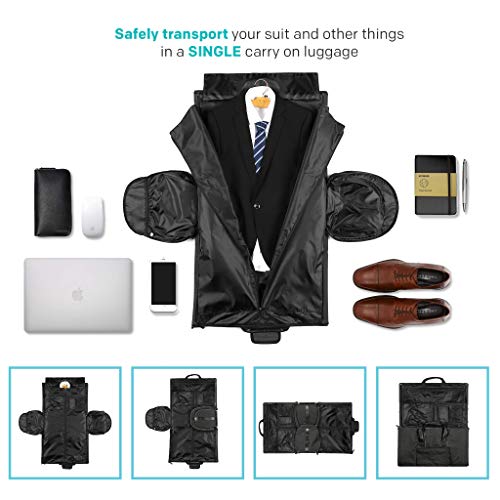 ComfyDegree Travel Garment Storage Bag, Carry on Convertible Multipurpose Duffel Bag, Breathable Suit Carrier Bag Organiser, Waterproof Overnight Luggage for Men/Women Weekend Flight Travel Organiser