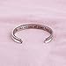 Zuo Bao Handstamped Inspirational Message Hair Tie Bracelet Stainless Steel Grooved Cuff Bangle for Women (Fate-S)