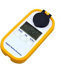 Portable Digital Alcohol Refractometer Wine Brix Meter OE KMW Tester Refractometer for Wine Brewing Sugar Concentration Detect Fluid Sugar Testing Meter Range 0.0-50.0％