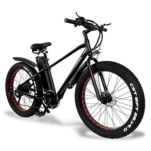 KS26 Elektrofahrrad für Erwachsene, 26 Zoll Leistungsstarkes E-Bike, Fat Tire Mountainbike Schneefahrrad, 48V Abnehmbarer Akku (24Ah) Cover