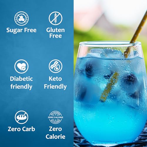 Image of Syruvia Sugar-Free Blueberry Syrup, Flavored Syrup for Drinks, Cocktails, Lemonades, Iced Teas, and Desserts - 25.4 fl oz