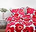 MARIMEKKO - Queen Comforter Set, Cotton Bedding with Matching Shams, Lightweight Home Decor for All Seasons (Unikko Red, Queen)