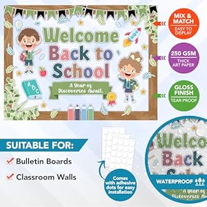 Decorably 87 Pcs Cutouts Farmhouse Theme Welcome Back to School Bulletin Board Decorations Set with Borders, Welcome Back to School Bulletin Board Set - School, Homeschool Decorably 87 Pcs Cutouts Farmhouse Theme Welcome Back to School Bulletin Board Decorations Set with Borders Welcome Back to School Bulletin Board Set School Homeschool