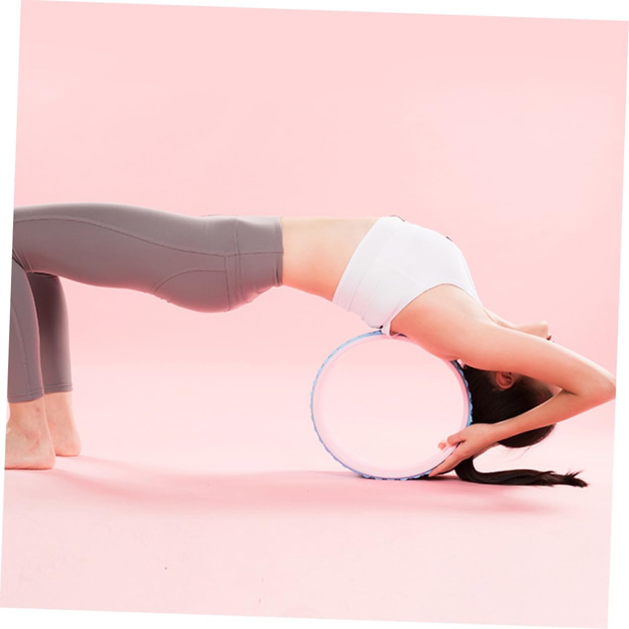 Yoga Wheel for Backbend Massage Durable Yoga Training Tool for Stretching Flexibility Essential Accessory for Women Blue