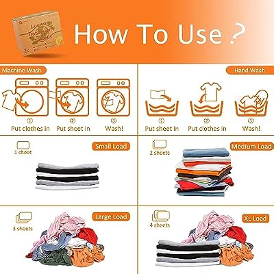 Freelivity Laundry Detergent Sheets, 200 Sheets Lemon Orange - Eco-Friendly Hypoallergenic Plastic-Free LiquidLess Clothes Washing Detergent Supplies for Save Space Travel Camping