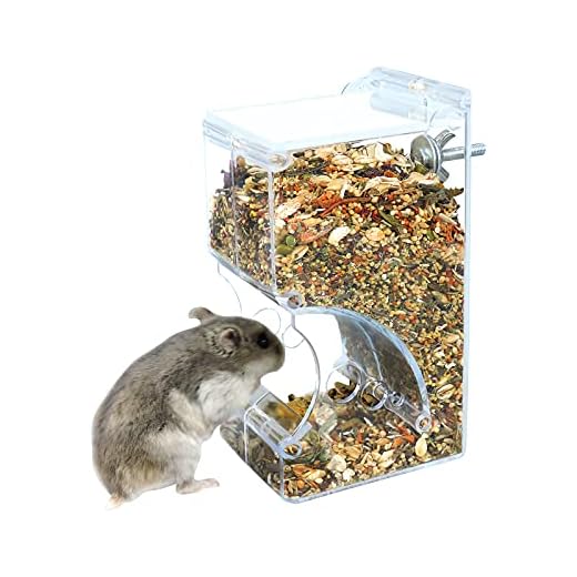 Andiker Alimentación automática de hámster, 300 ml, alimentación automática de ácido acrílico Transparente, Adecuada para pequeñas Mascotas como hámsteres, erizos, Ardillas, cobayas y Aves (300 ml)