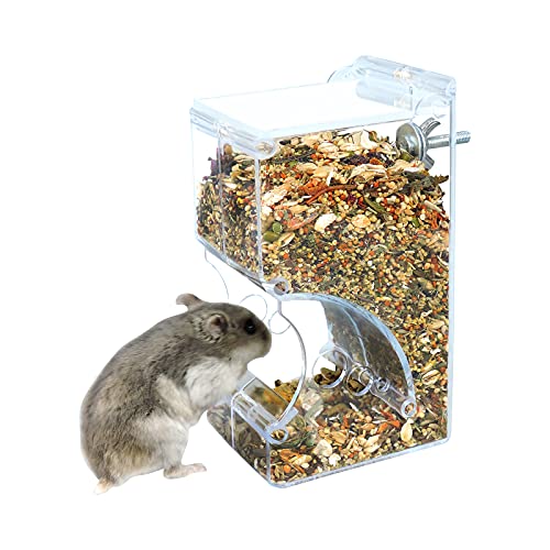 Andiker Alimentación automática de hámster, 300 ml, alimentación automática de ácido acrílico Transparente, Adecuada para pequeñas Mascotas como hámsteres, erizos, Ardillas, cobayas y Aves (300 ml)
