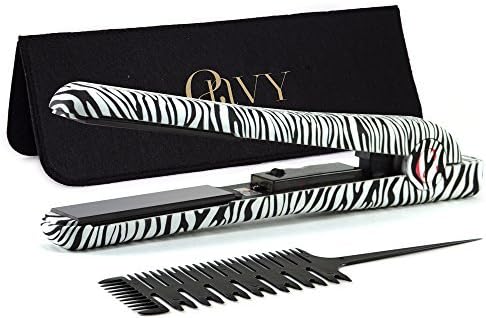 ENVY PROFESSIONAL THE BEST 1.25 CERAMIC IONIC FLAT IRON HAIR STRAIGHTENER Fast Heating Time + Free Professional Comb WORLDWIDE DUAL VOLTAGE 110v - 220v (ZEBRA) by Envy Beauty