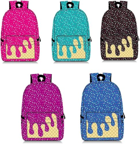 Ice Cream Backpack Kawaii Shoulder Bagpacks Cute Large Capacity Daypack with Side Pockets, Lightweight Daypack for Women, Men (Light green) 7