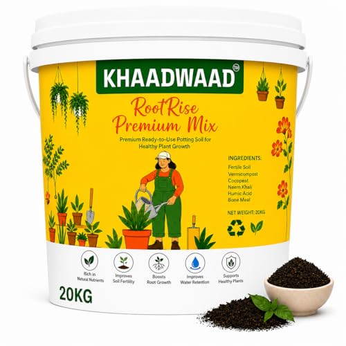 Image of Root Premium Organic Potting Soil Mix for Plants | Ready to Use Growing Medium for Home Garden, Terrace Garden, Pots, Planters & Vegetables | 20 KG