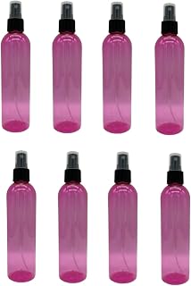 8 oz Pink Cosmo Plastic Spray Bottles -8 Pack Empty Spray Bottle Refillable - BPA Free - Essential Oils - Aromatherapy | Fine Mist Sprayers with Dust Caps - Made in the USA - by Natural Farms