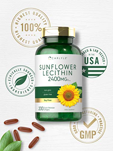 Carlyle CL39915 Sunflower Lecithin Softgel Capsules | 2400Mg | 200 Count | Rich In Phosphatidyl Choline | Non-Gmo, Soy Free, Gluten Free Supplement thumb #4