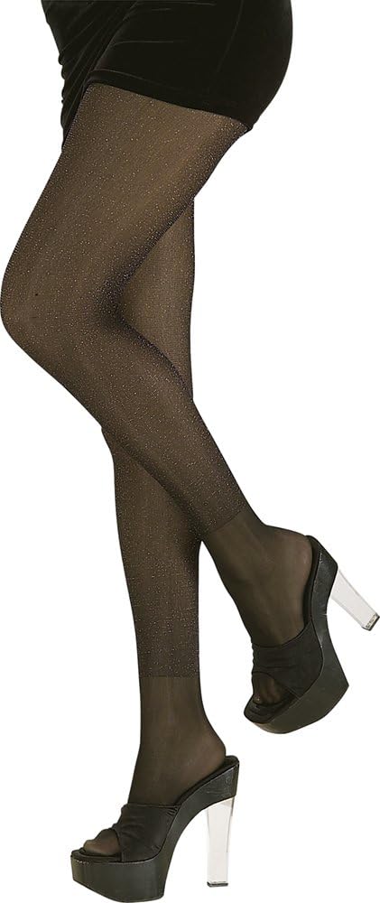 Rubies Women's Glitter Tights Costume Accessory, Black, One Size