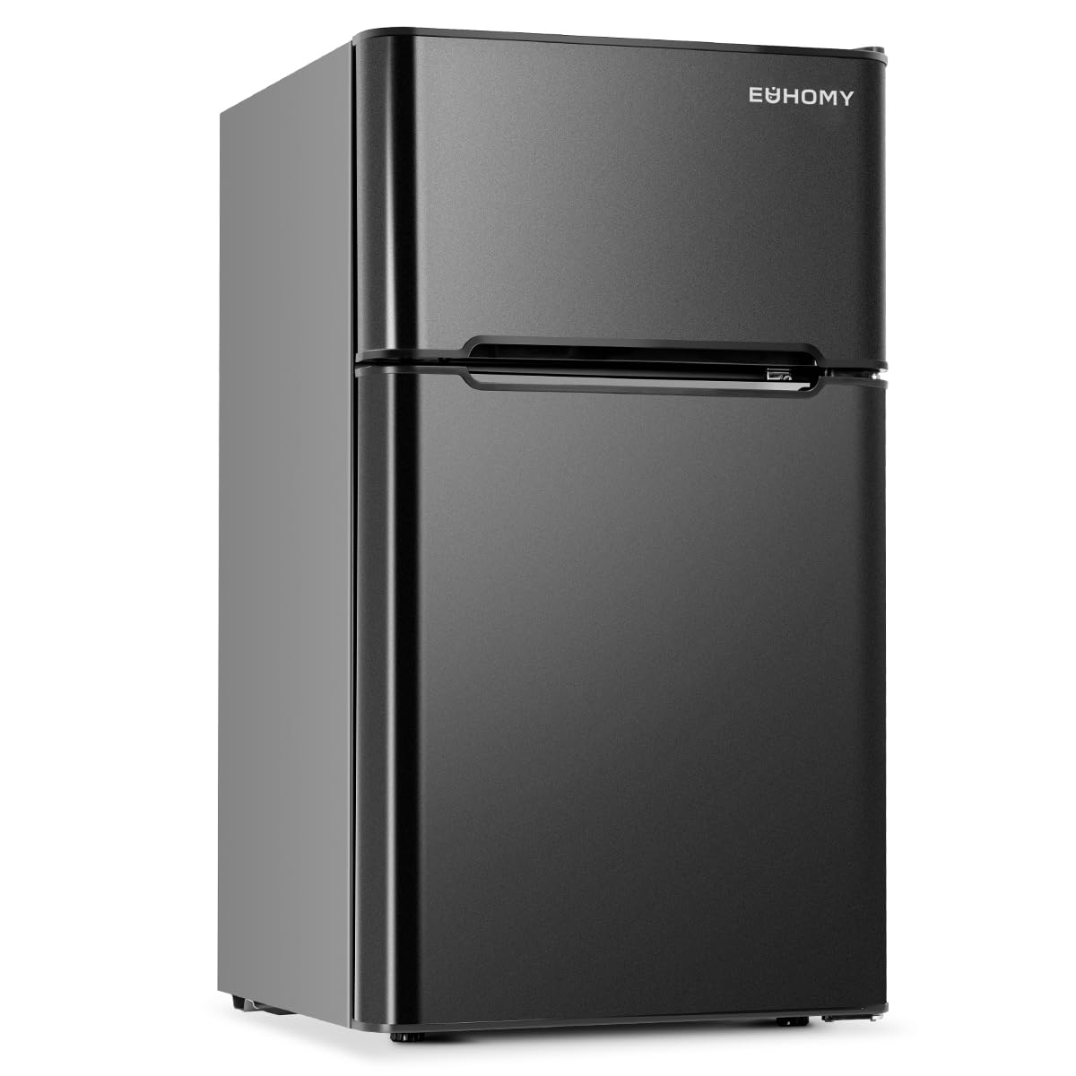 EUHOMY 93L Under Counter Fridge, Small Fridge Freezer with 7-Stage Thermostat, 38dB Ultra-Quiet Undercounter Mini Fridge, 82L Refrigerators & 8L Freezer for Dorm/Office/Bedroom, Black [Energy Class E] — view 11