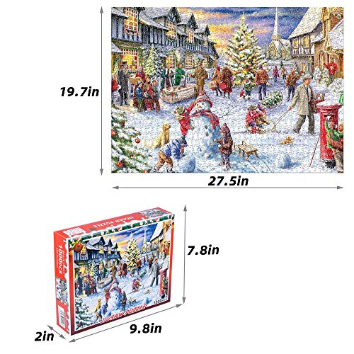Jigsaw Puzzle 1000 Piece for Adult, LANIAKEA Christmas Snowman Celebration Puzzles, Puzzle Game for Christmas Toy Gifts - Thumbnail 2