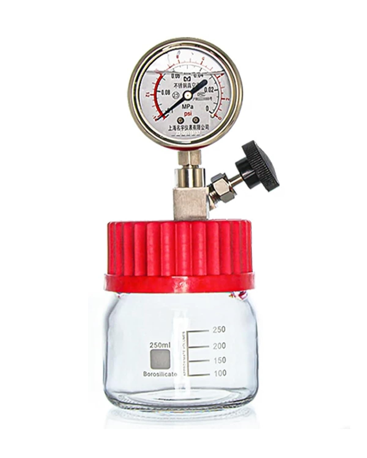 Cámaras de Vacío Mini Recipiente Desgasificador Al Vacío con Manómetro de Presión Negativa, Tanque de Almacenamiento Al Vacío Hermético, Desecador de Laboratorio(0.055 Gallon/250ML)