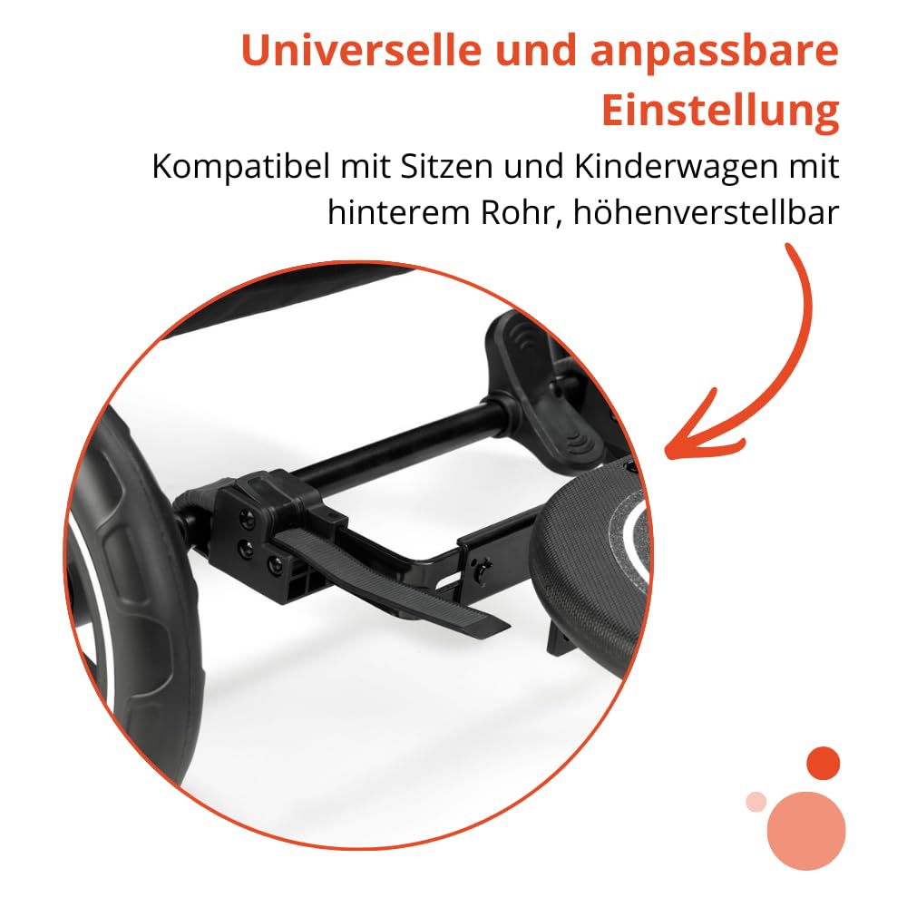 Nurse Plattform-Trittbrett für Kinderwagen und Buggy, universell bis 20 kg, rutschfest, einfache Installation ohne Werkzeug