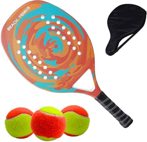 Kit Raquete Para Beach Tennis Profissional em Fibra Carbono Com C...