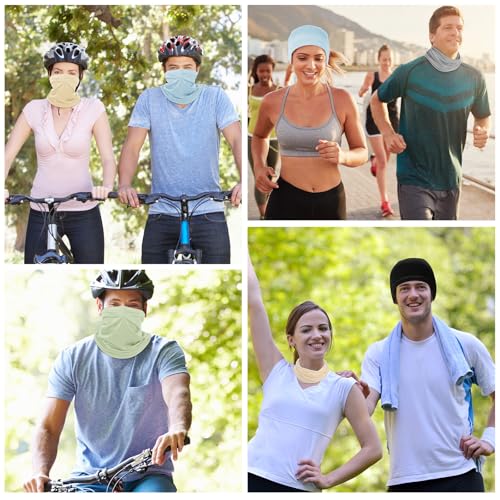 Image of Geyoga 6 /9 Pcs Summer UV Protection Cooling Neck Gaiter Scarf Face Clothing Neck Gaiter Mask Sunscreen Breathable Bandana