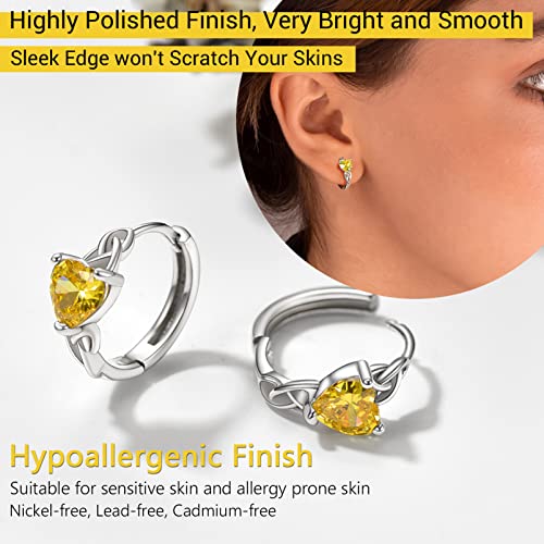 925 Sterling Silver Hoop Earrings April Birthstone Cubic Zirconia Earrings Celtic Jewelry For Women #TOP5