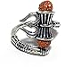 Designer Silver Oxidized Mahakal/Mahadev/Shankara/OM/Shiva Trishul Rudraksha Damroo Kada/Cuff/Bracelet Bangle for Men and Women(Silver), White