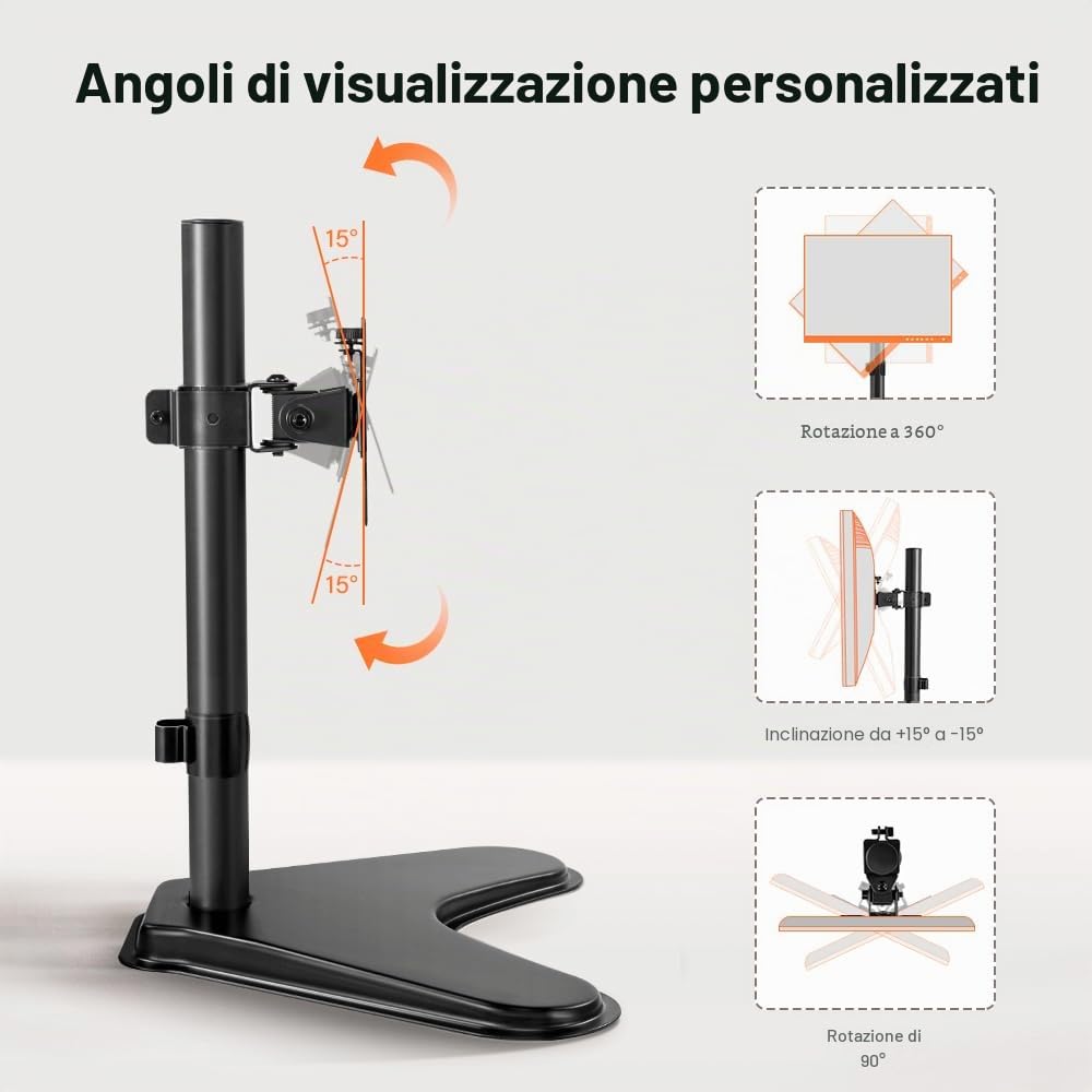 KKTONER Supporto universale per monitor Vesa 75 x 75 mm, 100 x 100 mm
