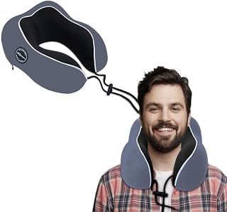 Neodrift TravelNeck Pro - Travel Neck Pillow with Memory Foam Head Support for Airplane, Car, Train, Bus, and Home Use - U Price In India